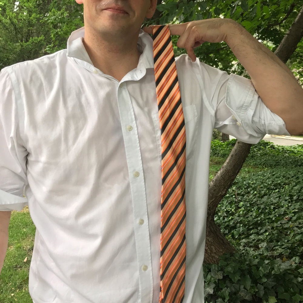 Halloween striped silk tie by Geoffrey Beene