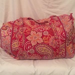 Large Pink/Yellow Paisley Vera Bradley Duffle