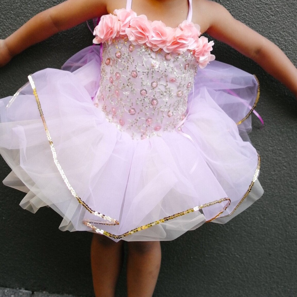 Pretty Peach Pink Ballet Costume/Flower Girl Dress