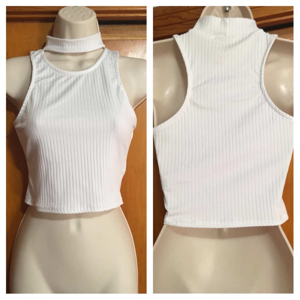 Missguided racer back choker crop top