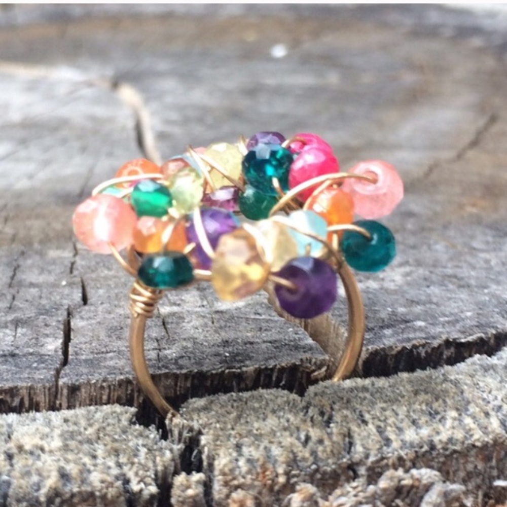 Nashelle multi color stone ring