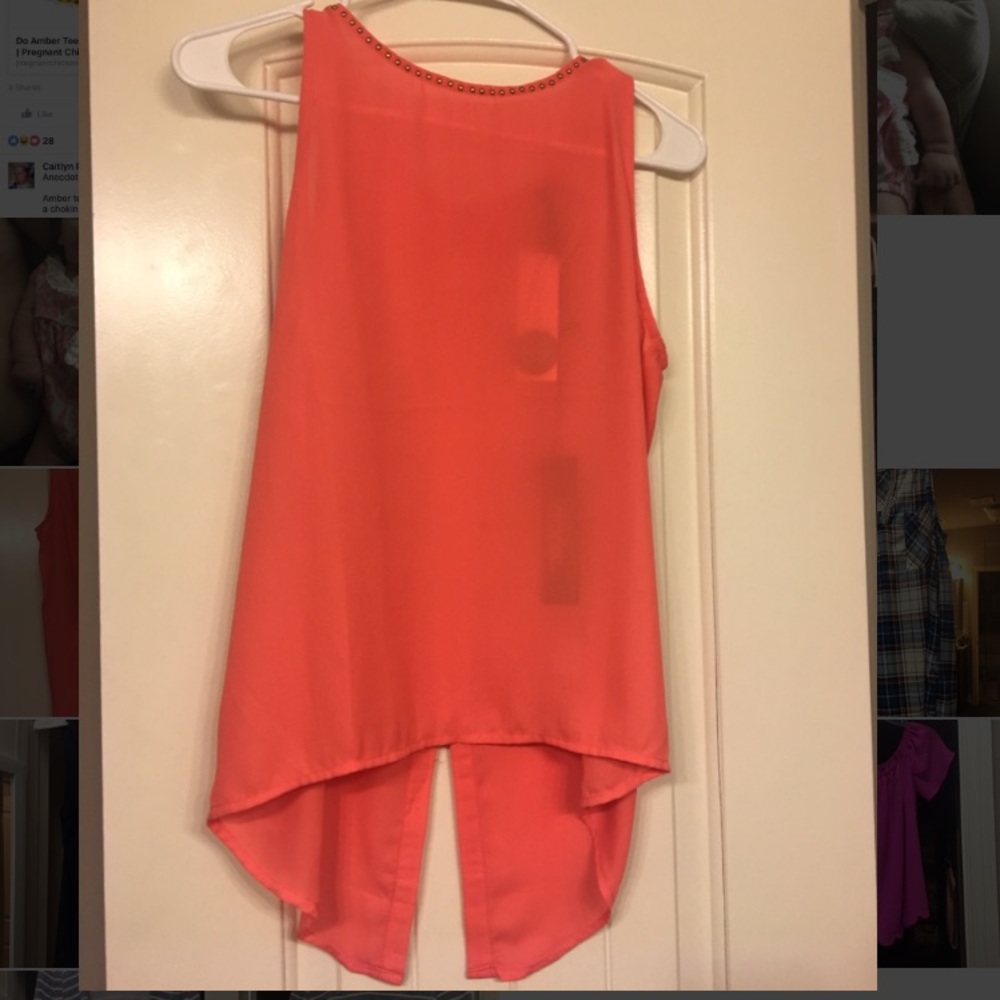 Stitch Fix Coral sleeves too with gold studs