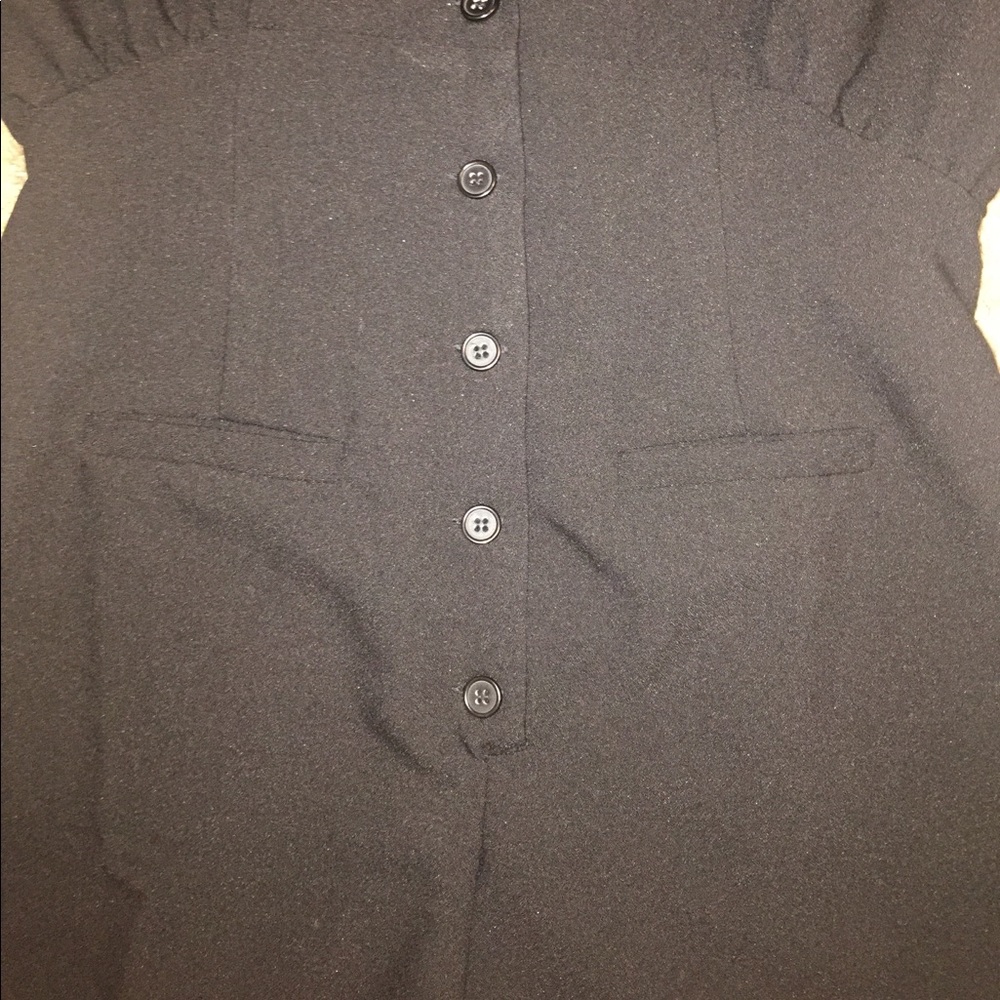 Black Tuxedo Style Romper With Button Up Front - image 2