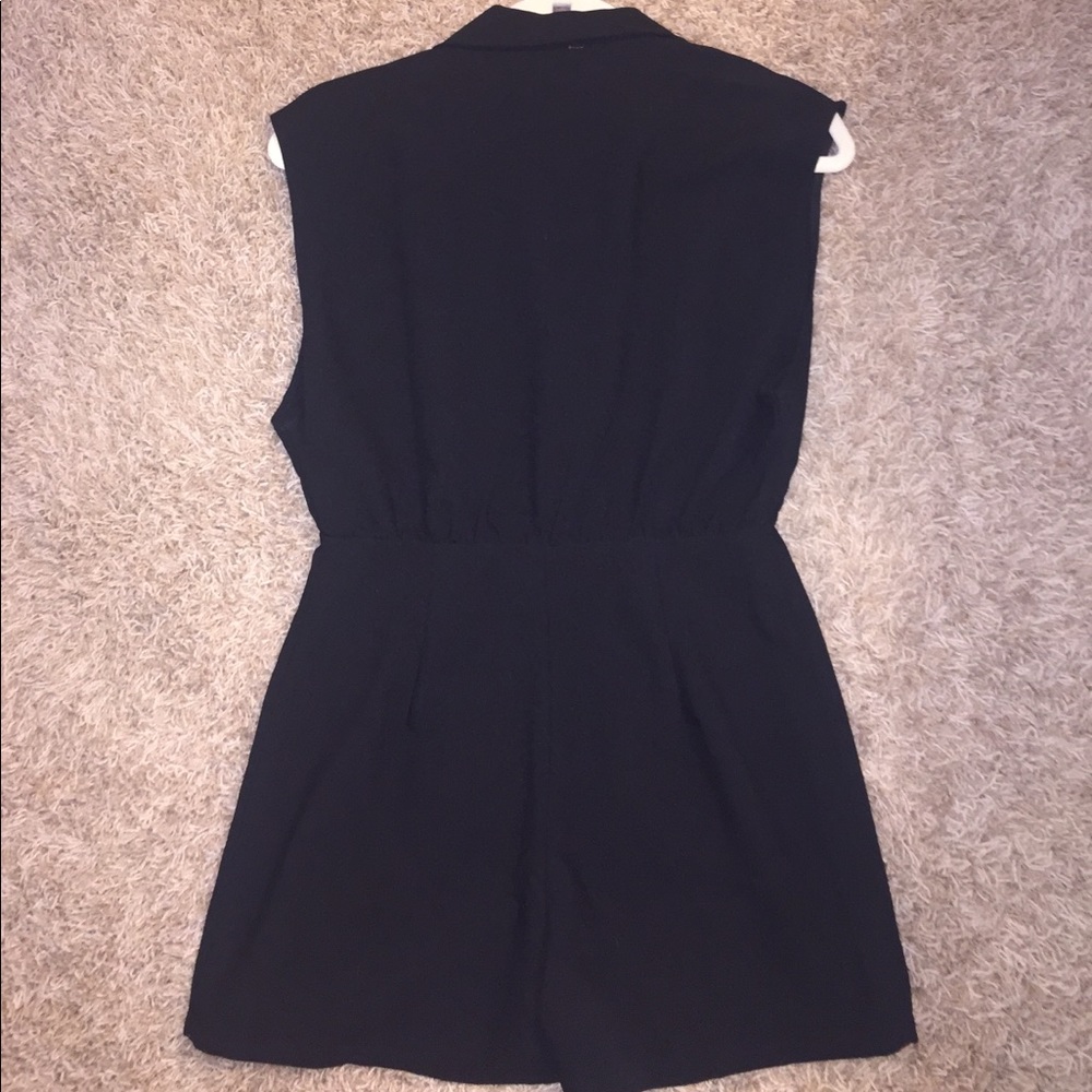 Black Tuxedo Style Romper With Button Up Front - image 3