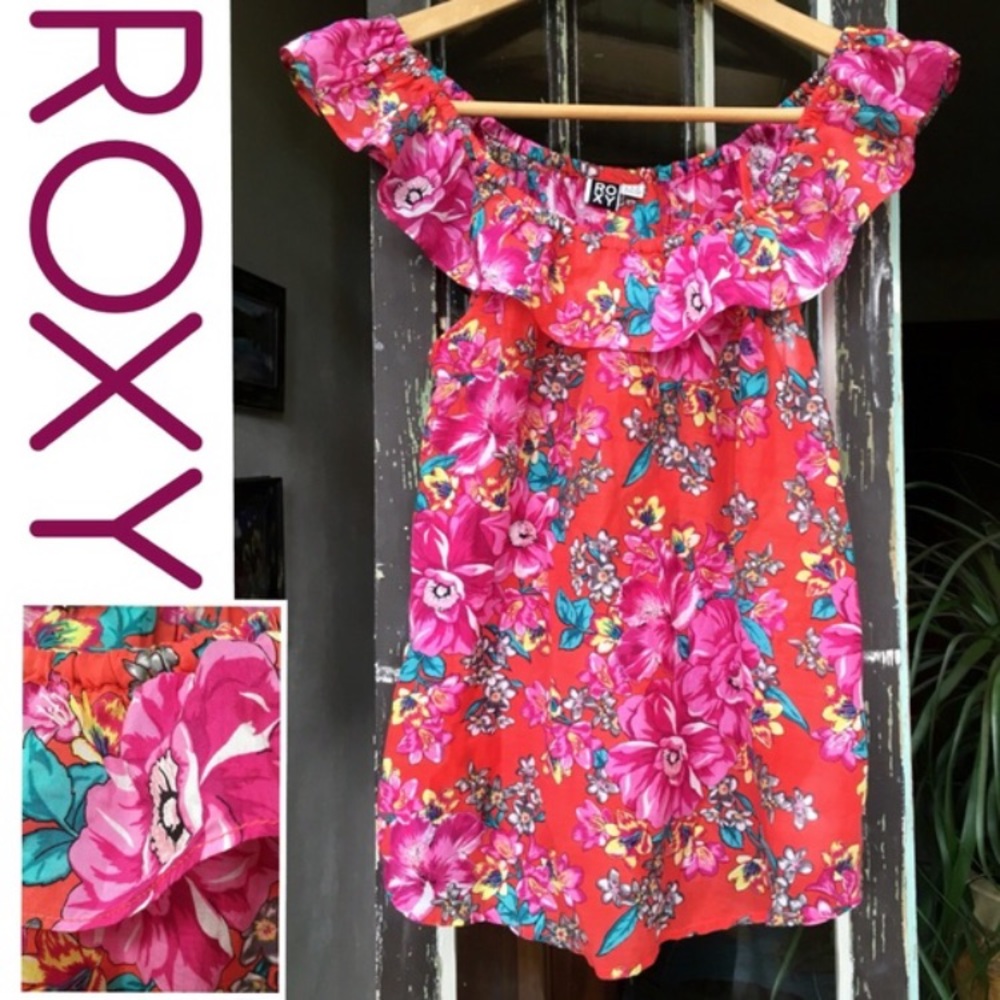 SILK Roxy Floral Ruffled Blousy and Bright Tank
