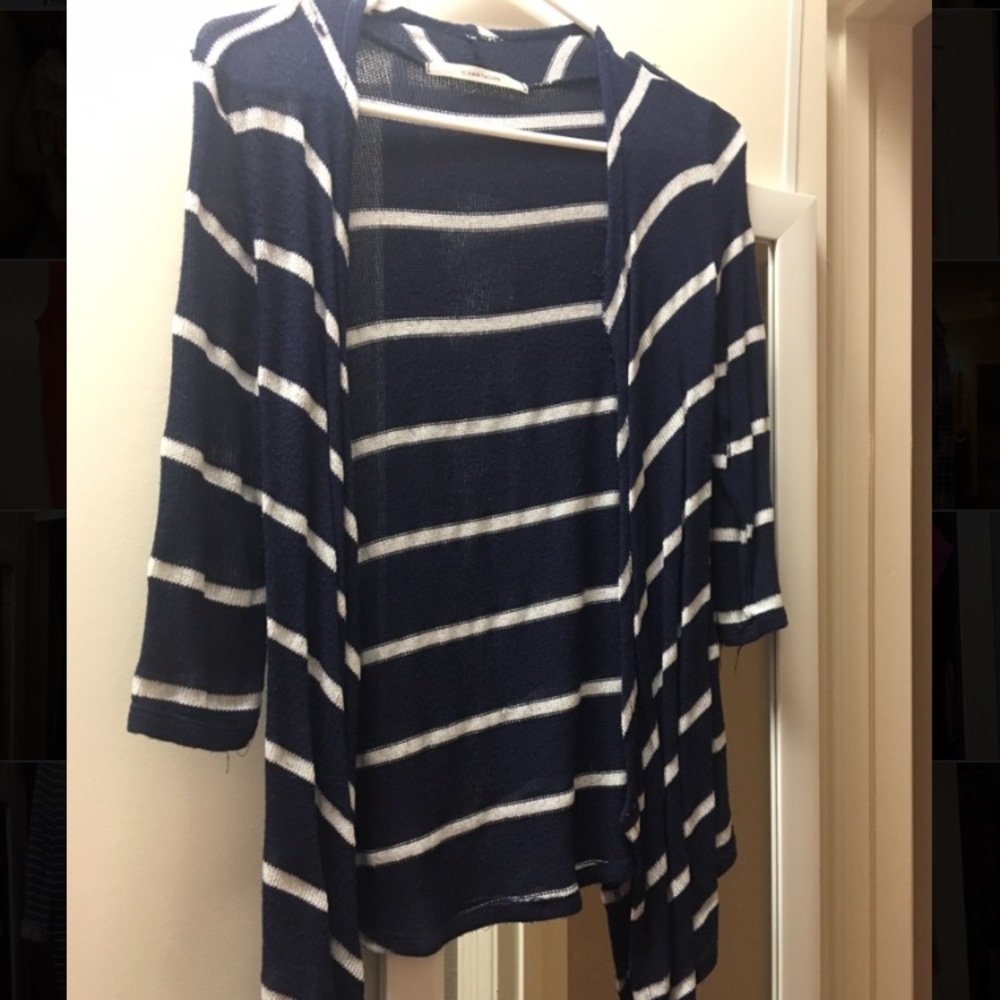 Navy & white stripe stitch fix cardigan