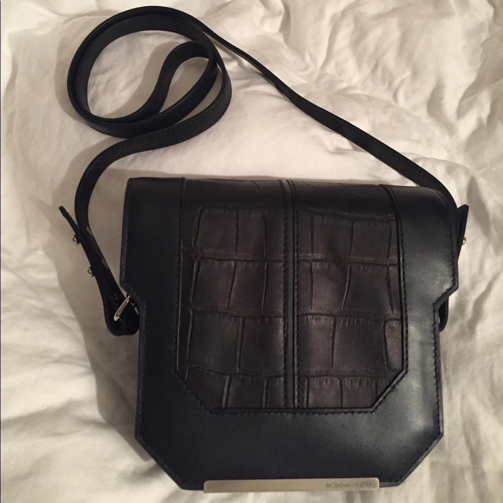 New* BCBG Black Leather Crossbody