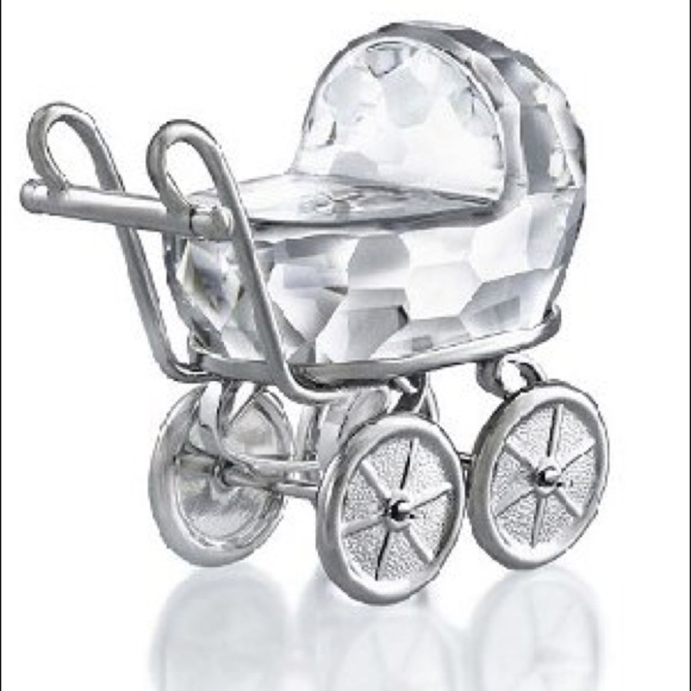 Swarovski Crystal & Rhodium Baby Carriage/Pram