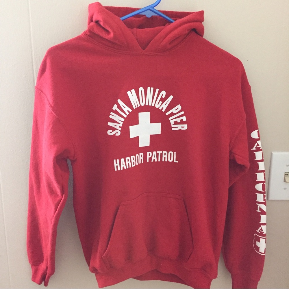 Red Oversized Beach Hoodie Jacket