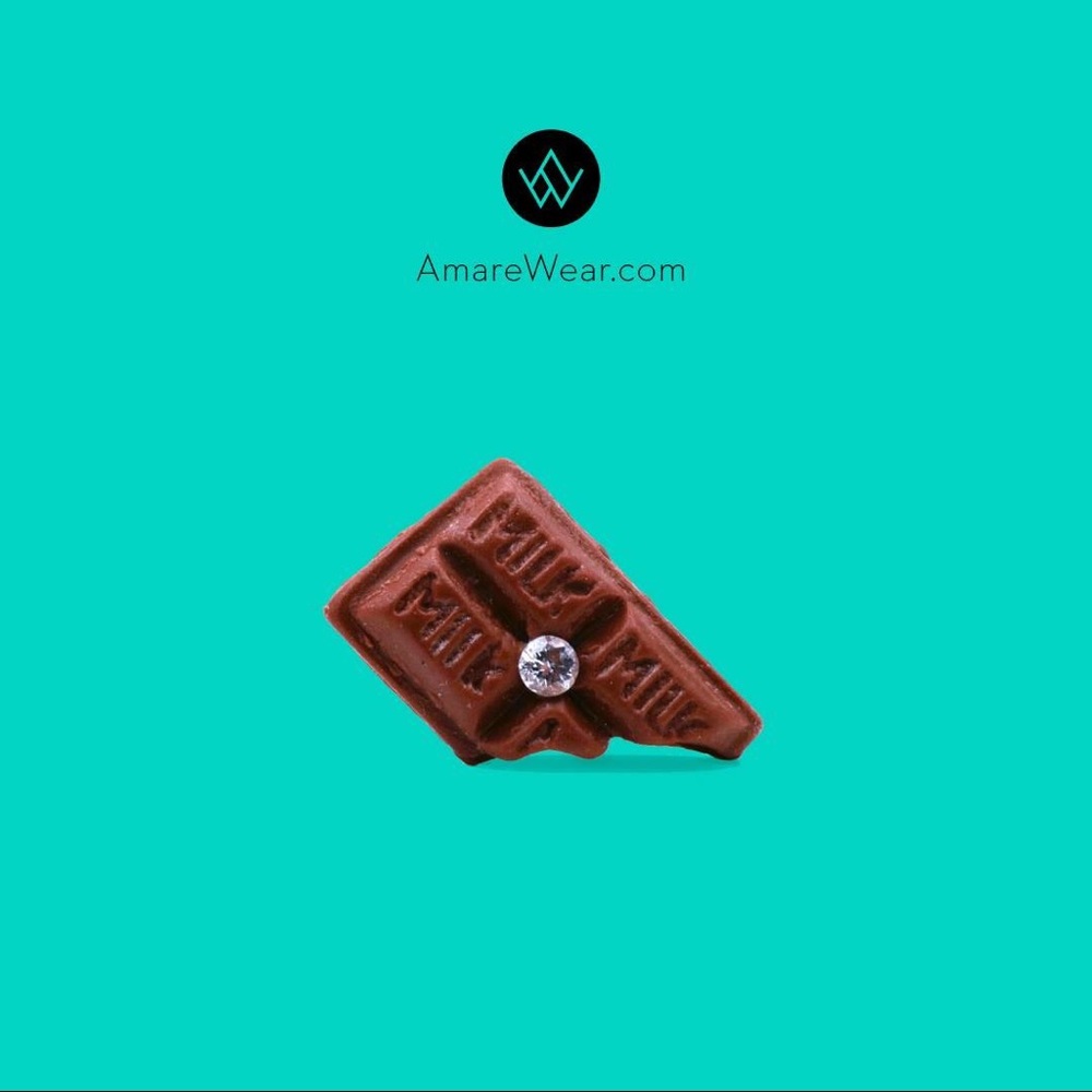 Chocolate earrings with Crystal by Amare Wear