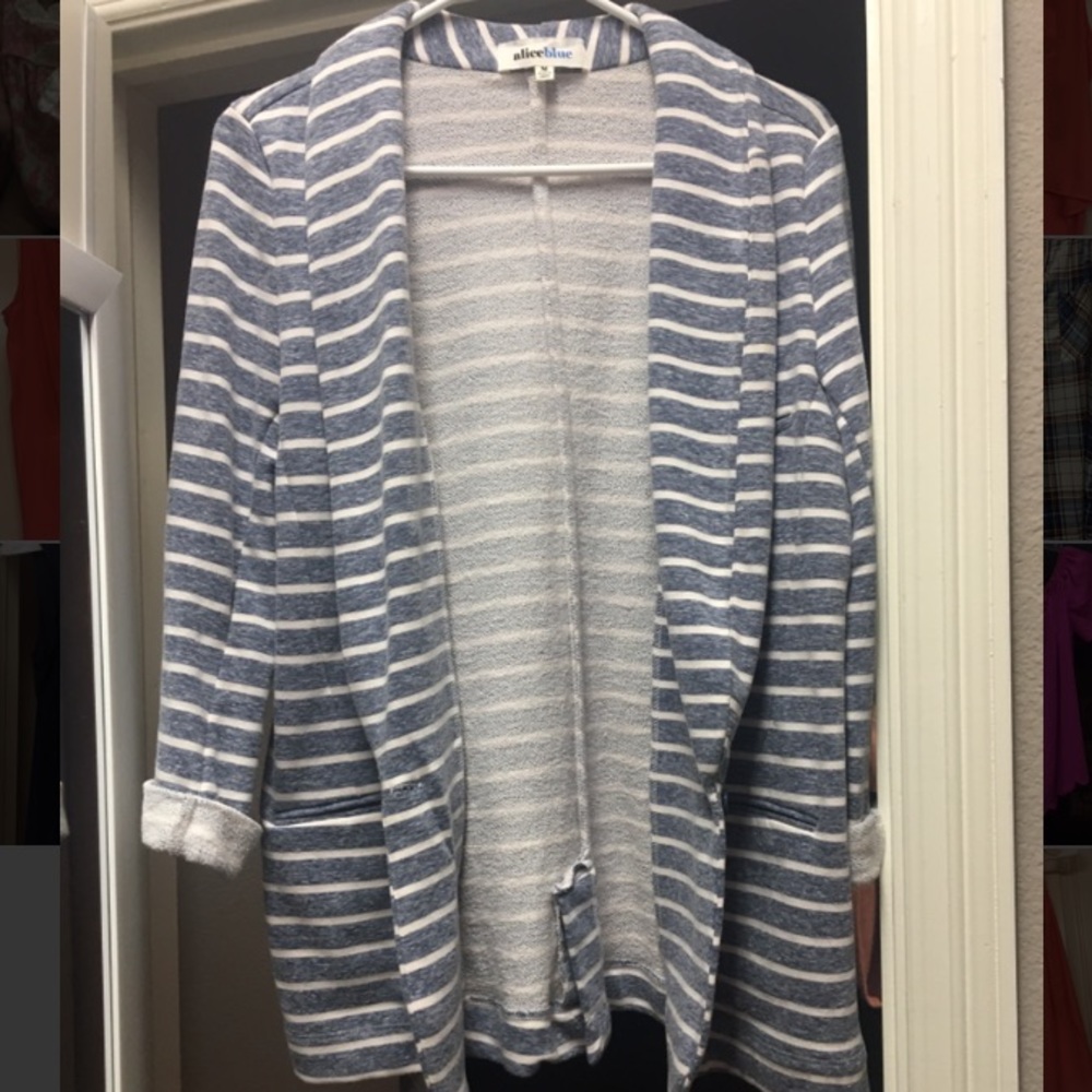 Light blue and white stripe Stitch Fix blazer