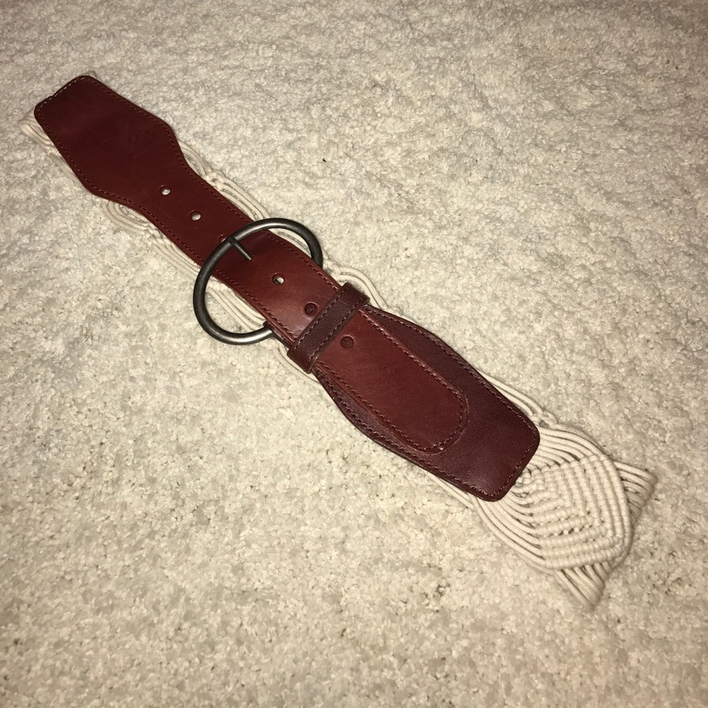 Boho Woven/Genuine Leather Belt