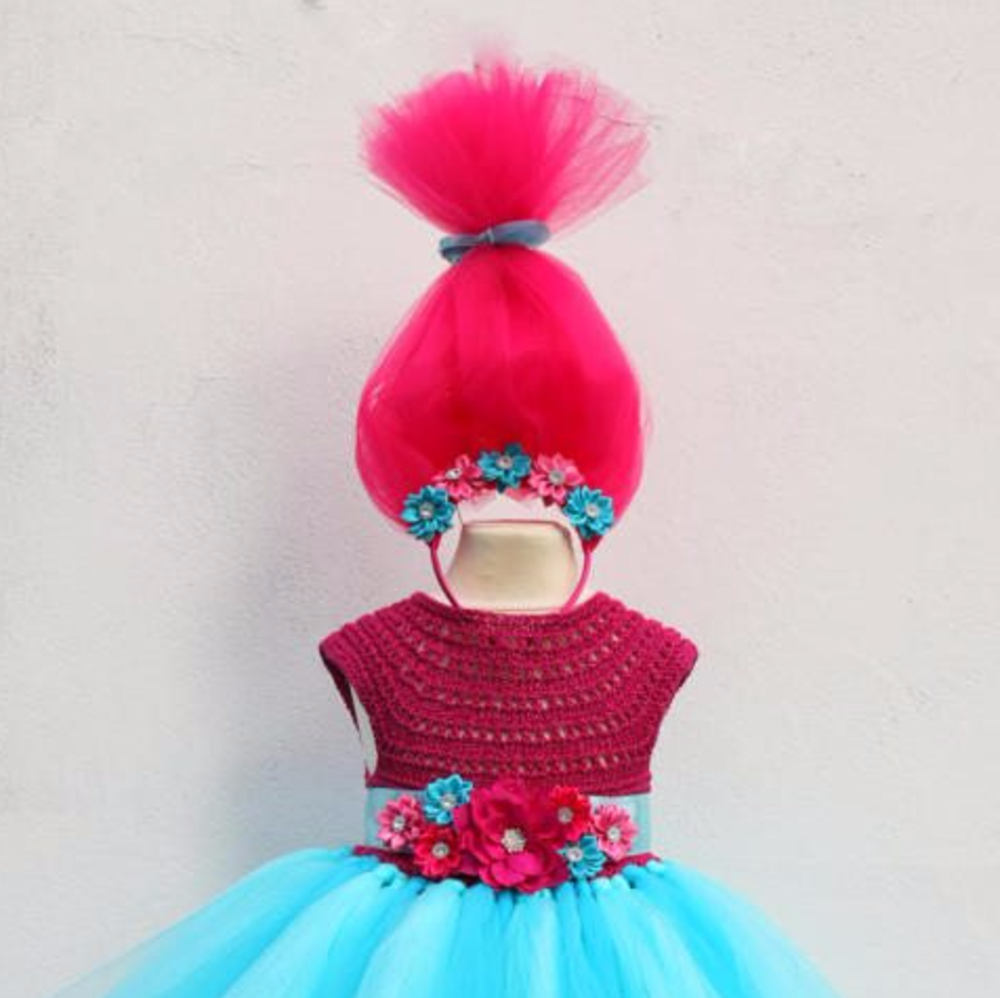 Poppy Troll Luxury Dress, Poppy troll  dress
