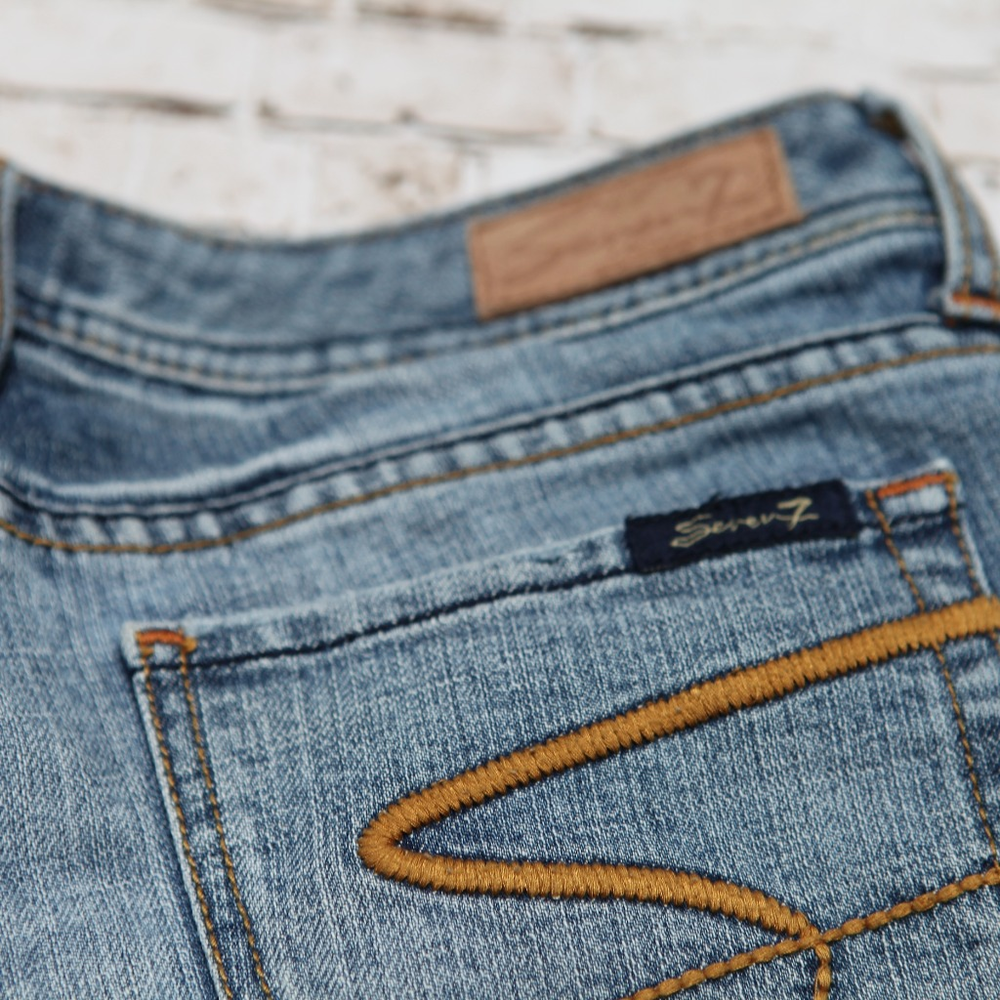 7 Seven For All Mankind Flare Jeans Size 27 - Picture 5 of 7