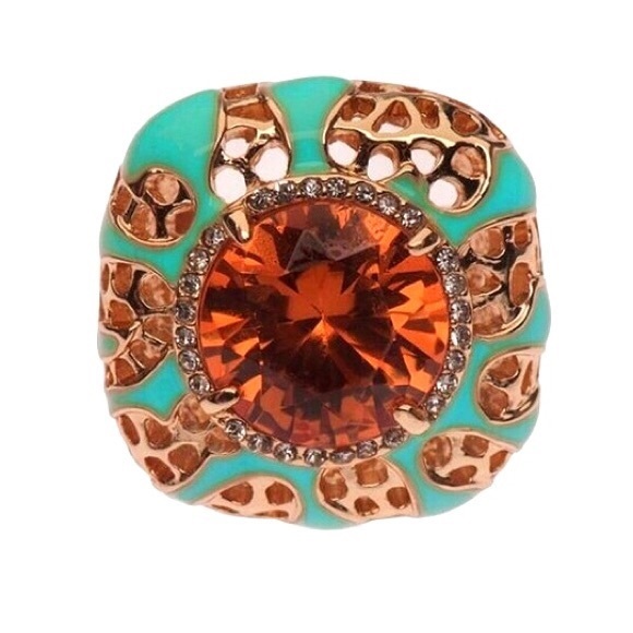 CLOSET CLOSING - Mint Champagne Statement Ring - Picture 2 of 3