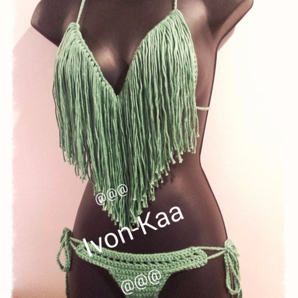 Crochet Swim Suit With Fringes
