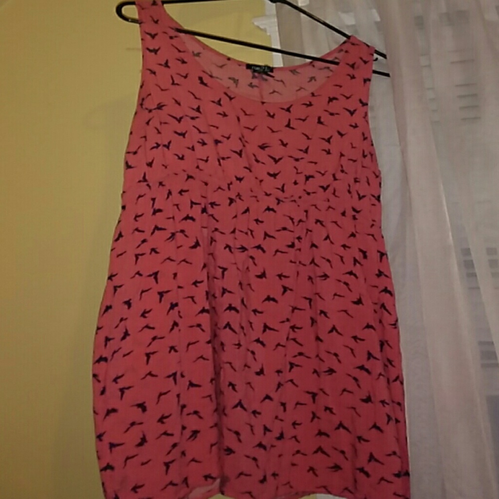 Pink Dress with navy blue eagles