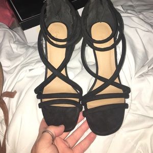 black strappy heels