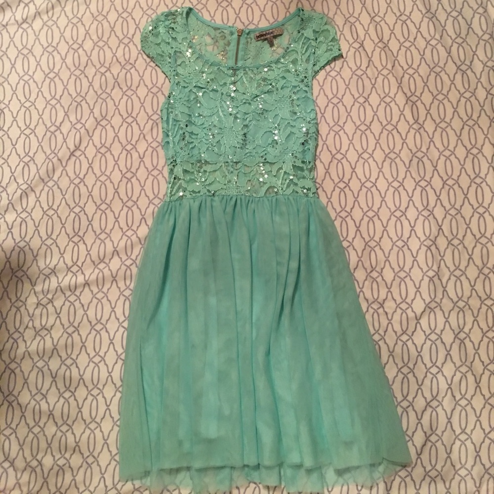 Mint Green Sparkly Formal Dress