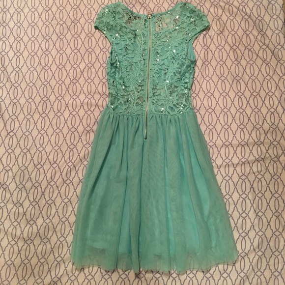 Mint Green Sparkly Formal Dress - Picture 2 of 5
