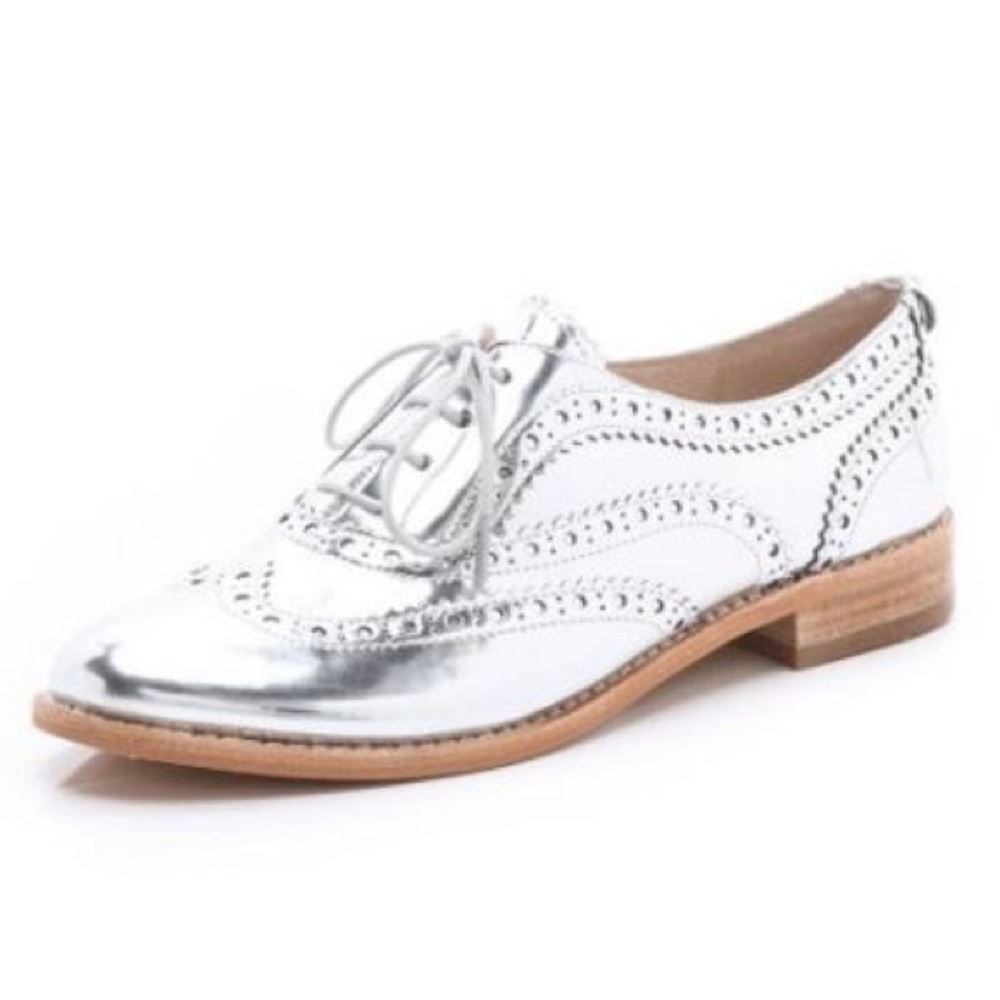 Silver Sam Edelman Mirror Oxford Spectator Shoes