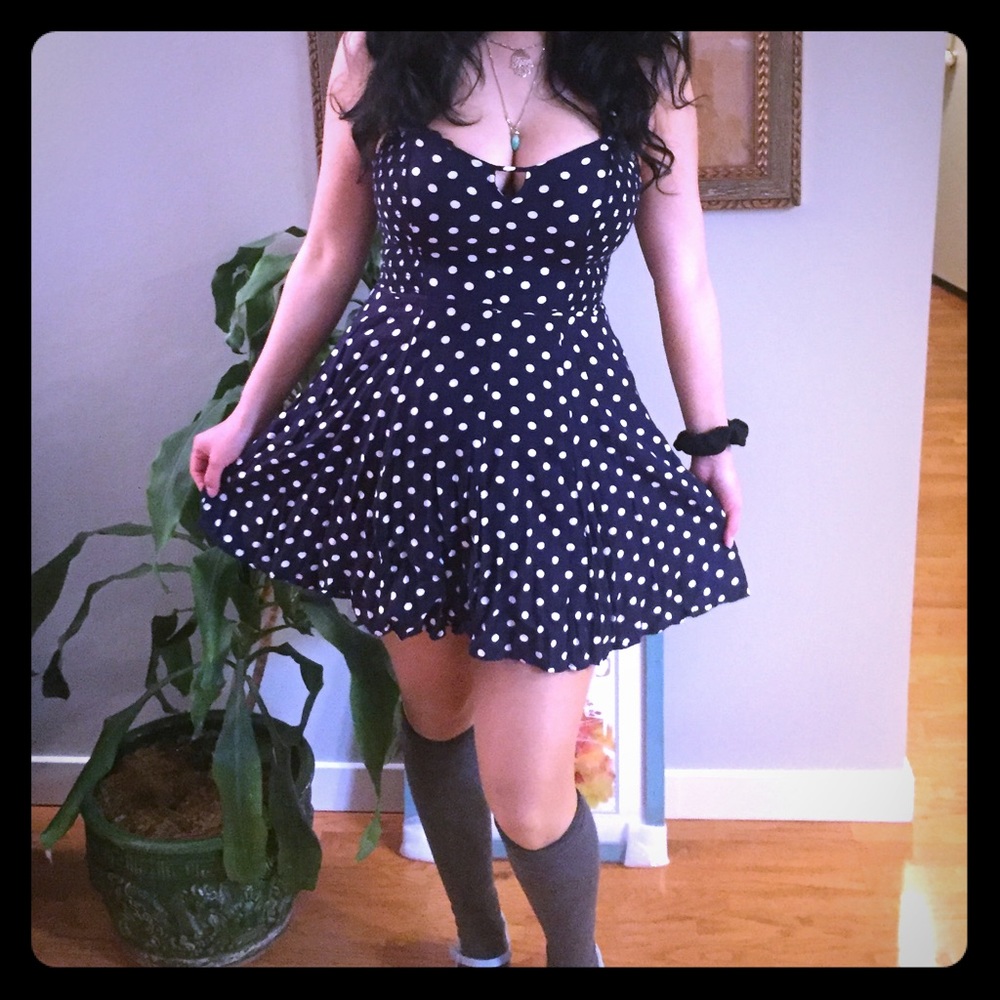 Kimchi Blue blue polka dot dress