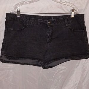Black jean shorts
