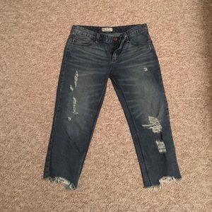 Free People tattered crop capris