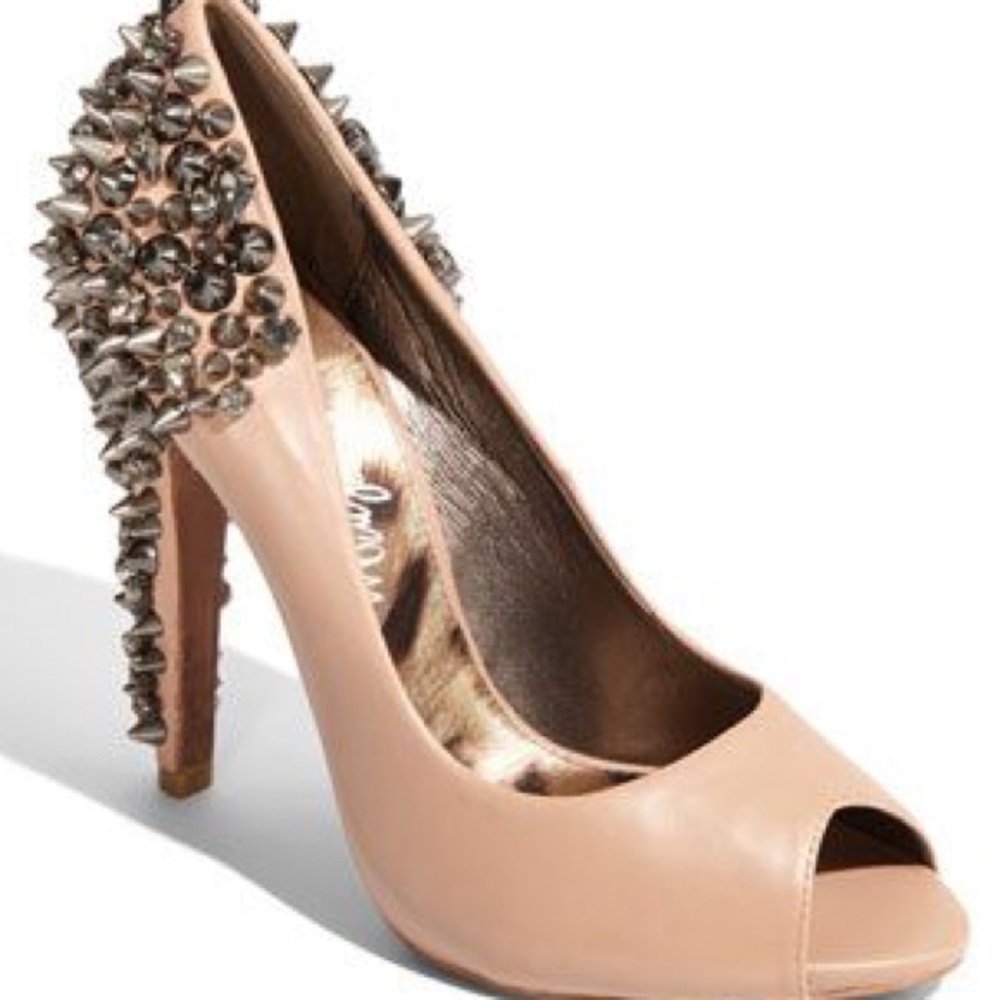 Sam Edelman Spiked Lorissa Heels Nude Leather
