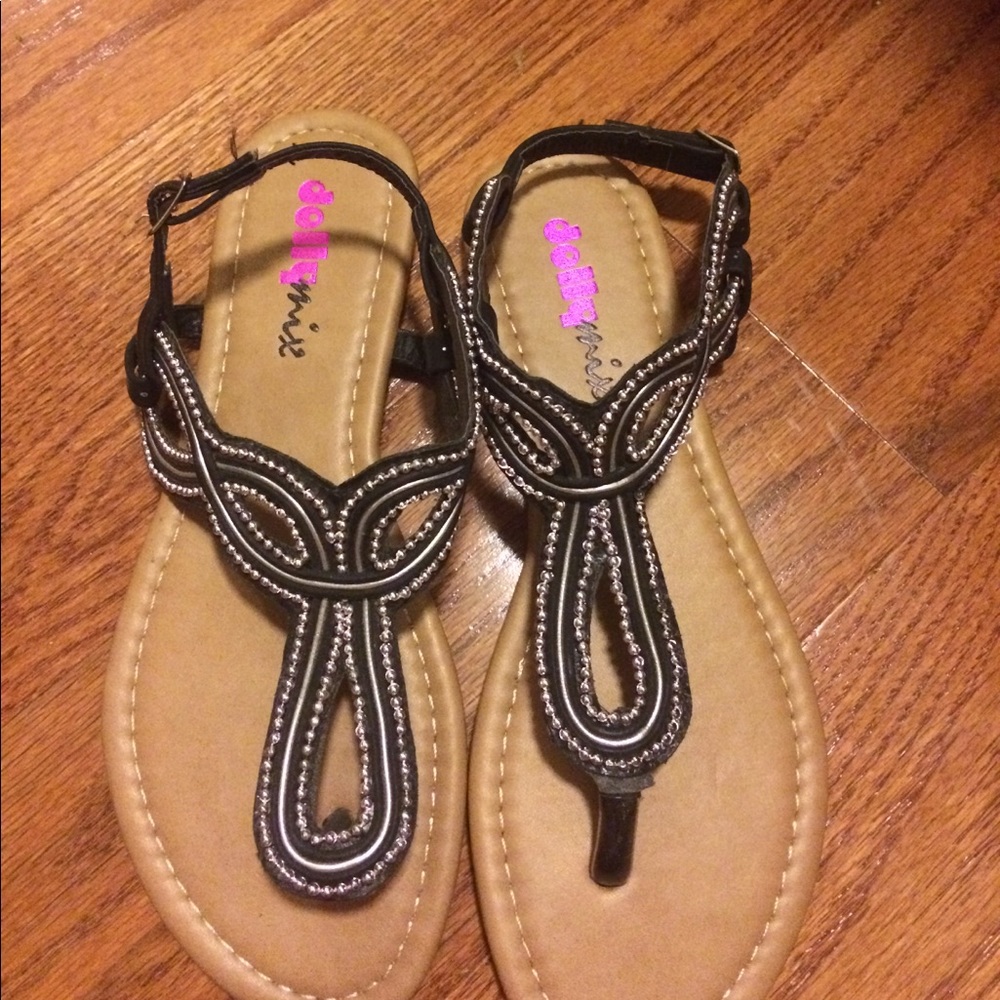 New Beaded Sandals, Size 8