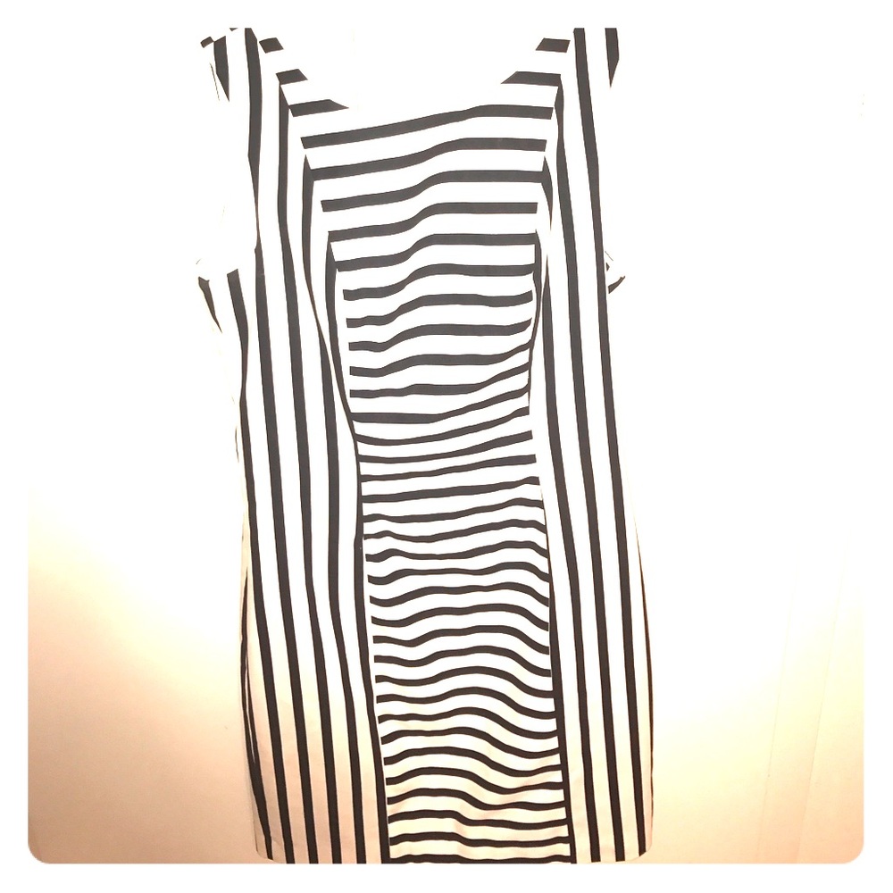 White stripped dress (navy blue stripes)