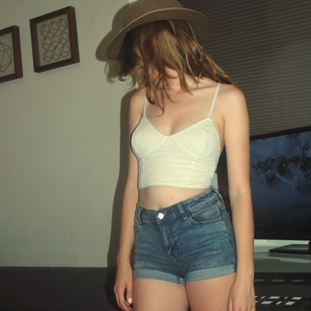 White Lace Crop Top/ Bralette