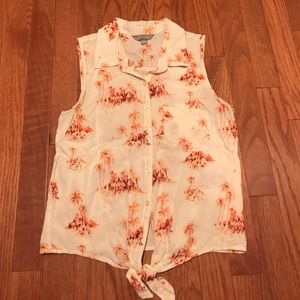 Tie front button down top!!