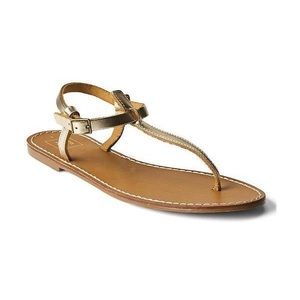 Gap Gold T-Strap Sandals