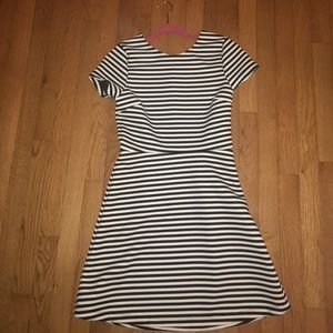 Topshop Black and White Scuba Skater Dress