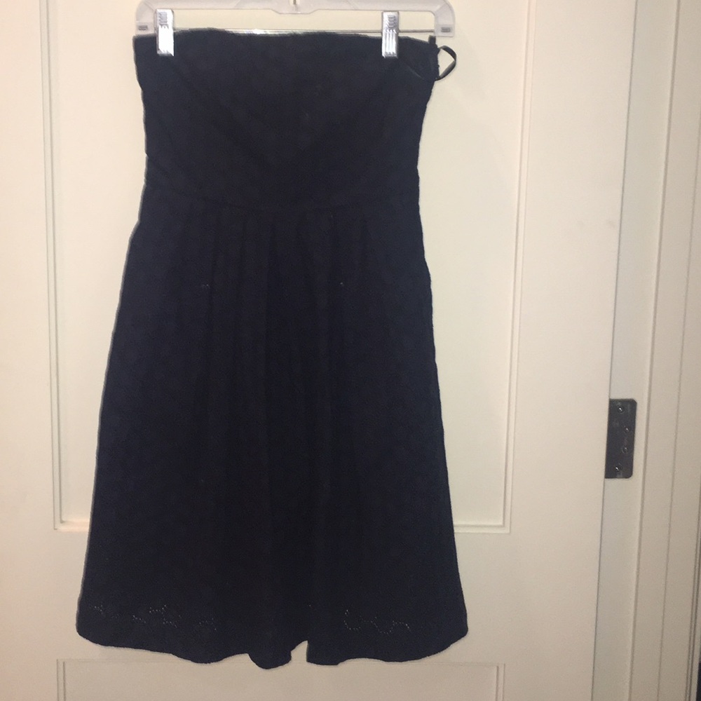 Strapless eyelet dress
