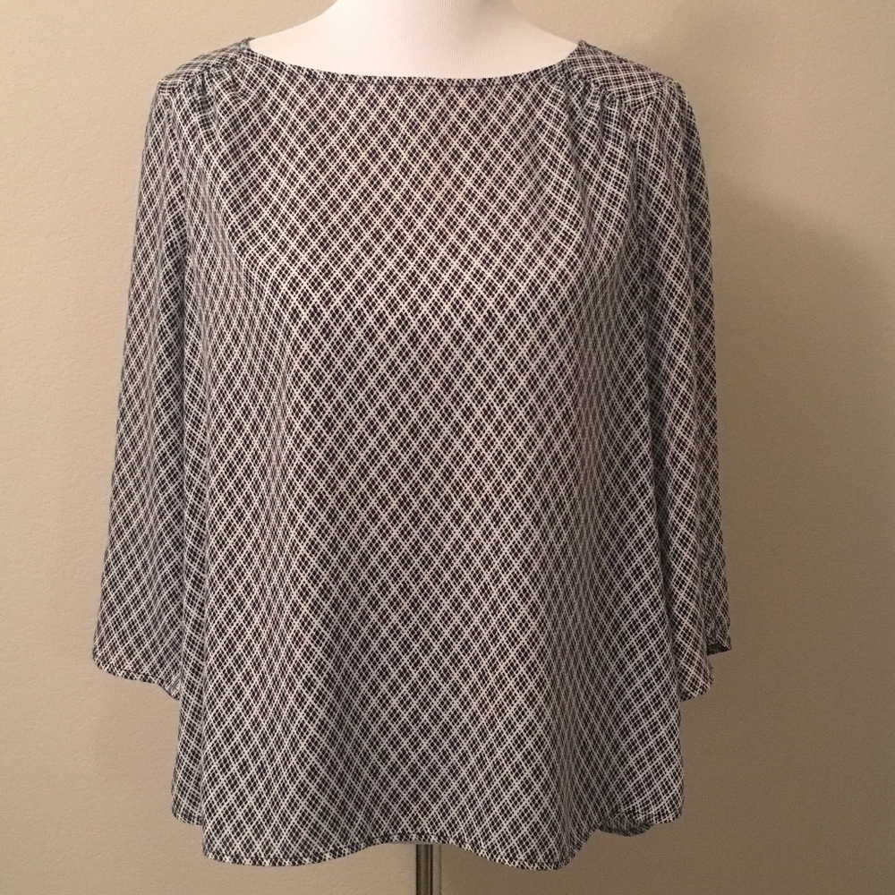 The Limited - Black and White Blouse - 3/4 Sleeve