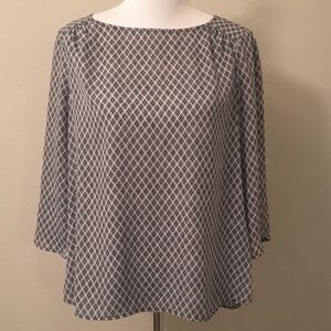 The Limited - Black and White Blouse - 3/4 Sleeve