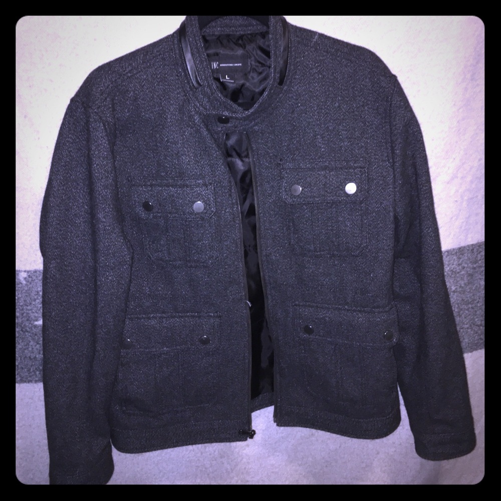 Dark charcoal grey wool jacket