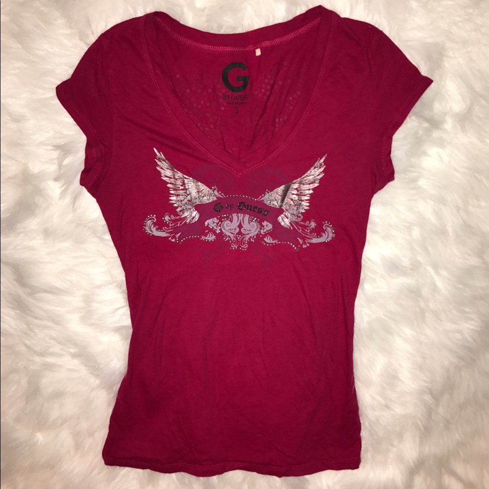 Pink Guess Rhinestone Shirt