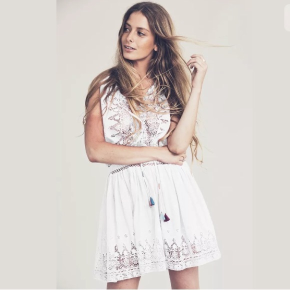 πSOLD β¨Love Shack Fancy Nina Lace Ivory Dress NEW - Picture 3 of 5