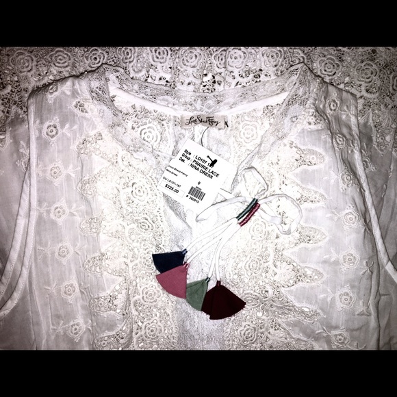 πSOLD β¨Love Shack Fancy Nina Lace Ivory Dress NEW - Picture 4 of 5