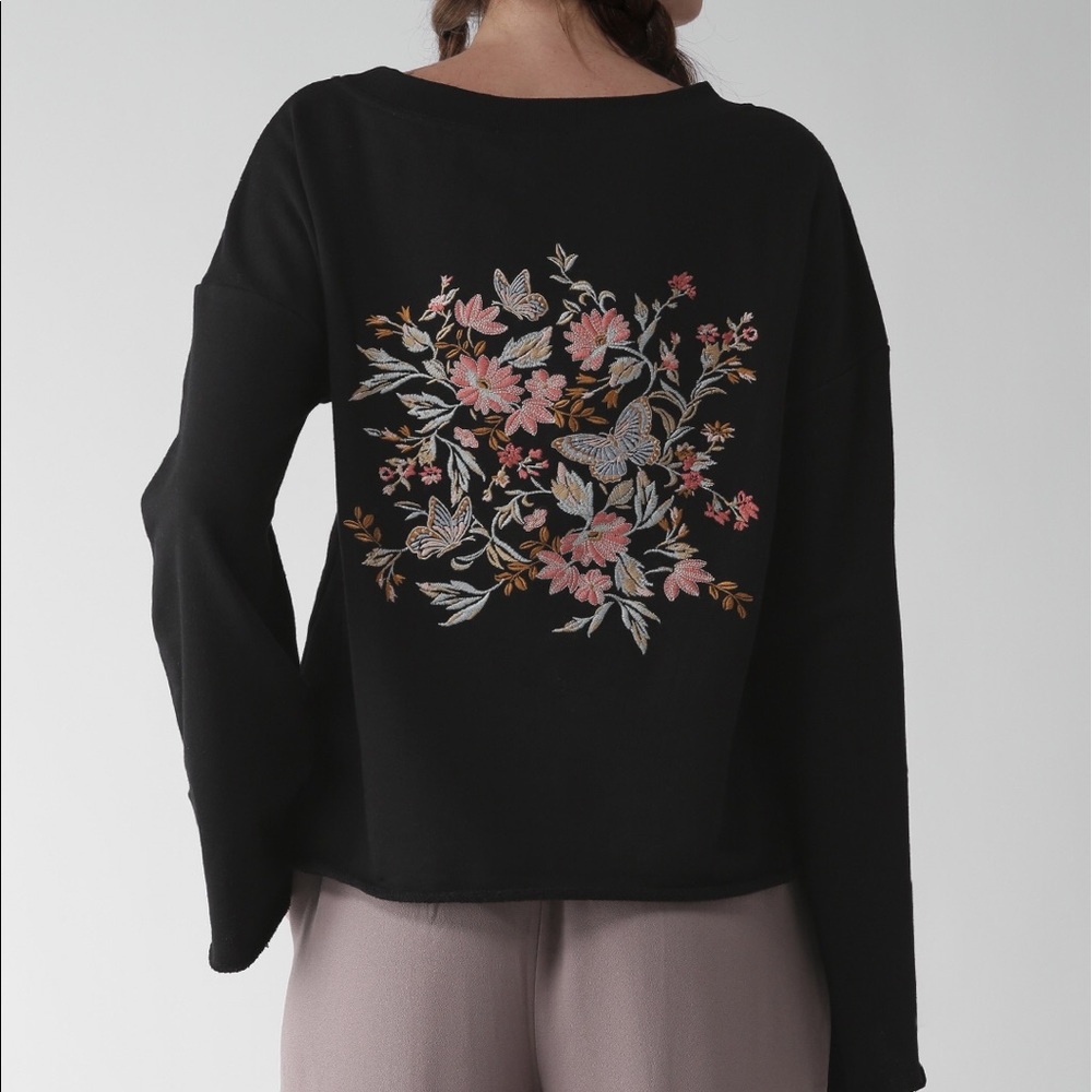 Forever 21 Embroidered Back Sweatshirt