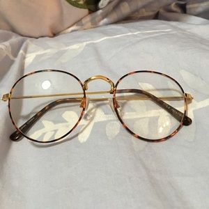 Tortoise shell fake eyeglasses