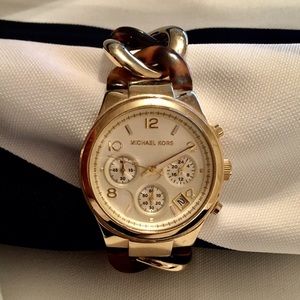 Michael Kors Tortoise Link Gold Watch