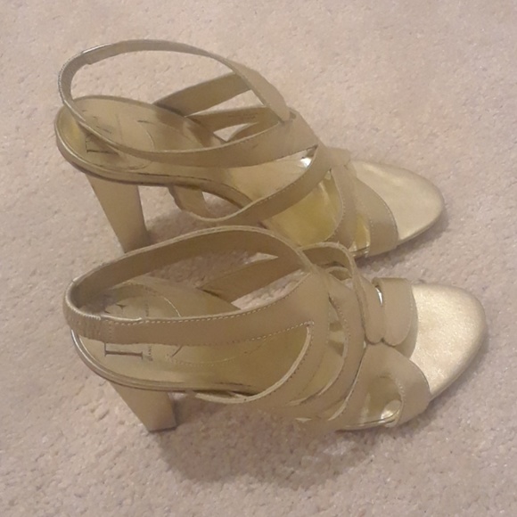 DVF Gold Strappy Heels - Picture 2 of 4