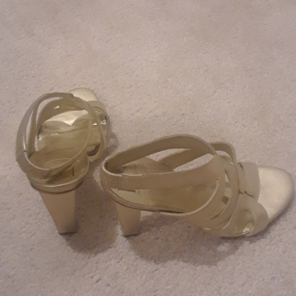 DVF Gold Strappy Heels - Picture 3 of 4