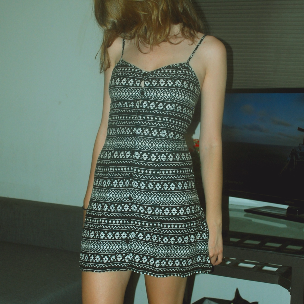 Black & White Button Down Dress