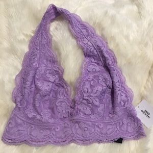 Purple Lace Halter Bralette