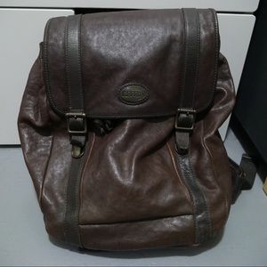 Fossil leather backpack unisex
